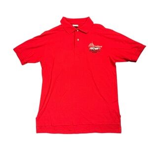 Vintage National Corvette Museum Polo Shirt Men’s M Red Made USA Sting Ray Car